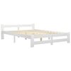 vidaXL Sängram utan madrass vit massiv furu 120x200 cm