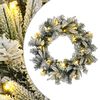 vidaXL Julkrans Gr&ouml;n och Vit &Oslash; 50 cm PVC och PE 25 LED-lampor