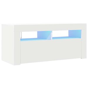 vidaXL TV-b&auml;nk med LED-belysning vit 90x35x40 cm