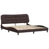 vidaXL Bed Frame with LED without Mattress "Hvar" Dark Brown 180x200 cm Fabric