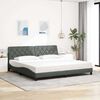 vidaXL Bed Frame with LED without Mattress Dark Grey 200x200 cm Fabric