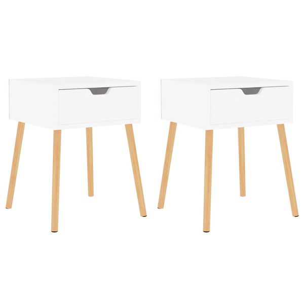 vidaXL S&auml;ngbord 2 st vit 40x40x56 cm konstruerat tr&auml;
