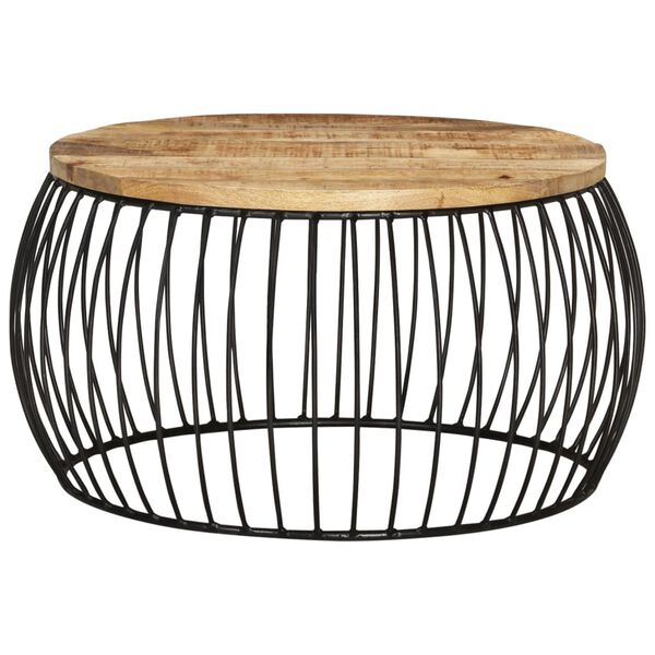 vidaXL Soffbord Ø68 cm grovt mangoträ