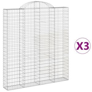 vidaXL Gabioner b&aring;gformade 3 st 200x30x220/240 cm galvaniserat j&auml;rn