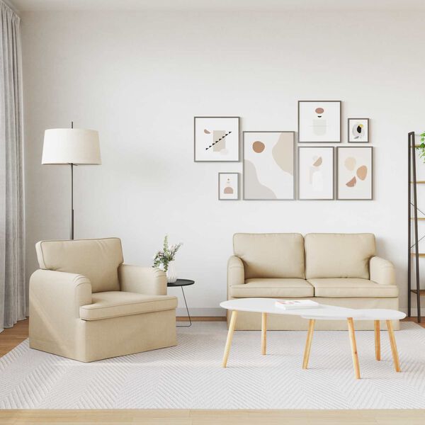 vidaXL Soffa 120cm 2 pcs Kr&auml;m Metall