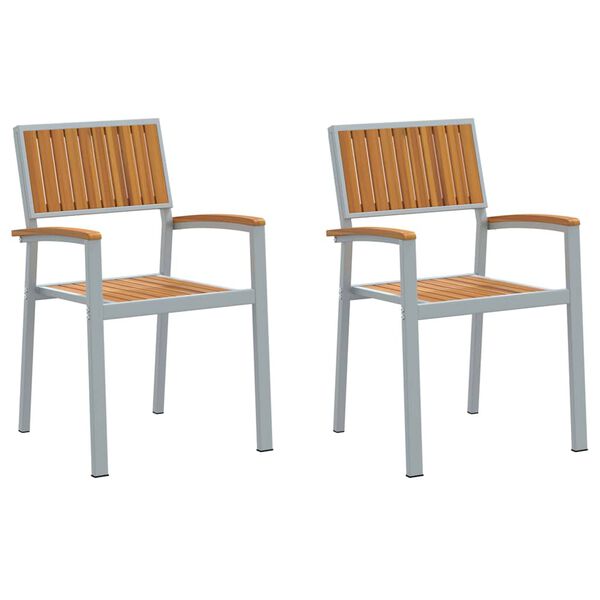 vidaXL Trädgård Stol 2 pcs Brun 56 x 57 x 87 cm Massivt akaciaträ