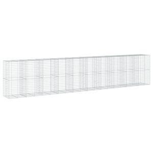 vidaXL Gabionkorg med skydd 1000x100x200 cm galvaniserat j&auml;rn