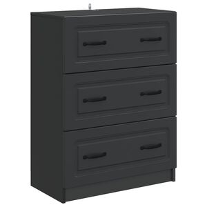 vidaXL L&aring;dans sk&aring;p Svart 66 x 34,5 x 87 cm Konstruerat tr&auml;
