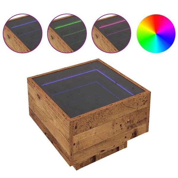 vidaXL Kaffeebord Gammalt trä 40 x 40 x 30 cm Konstruerat trä