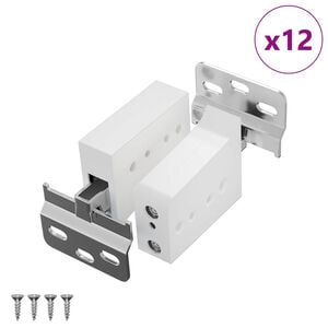 vidaXL Sk&aring;p h&auml;ngande konsol 12 st Vit 70 x 48 x 19 mm J&auml;rn och plast