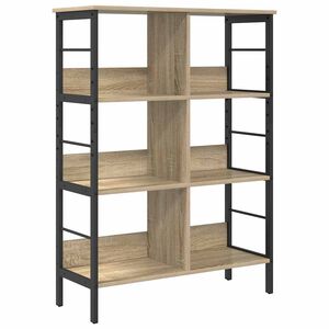 vidaXL Hyllsystem 6 niv&aring;er 82 x 32 x 112 cm Konstruerat tr&auml; Sonoma-ek