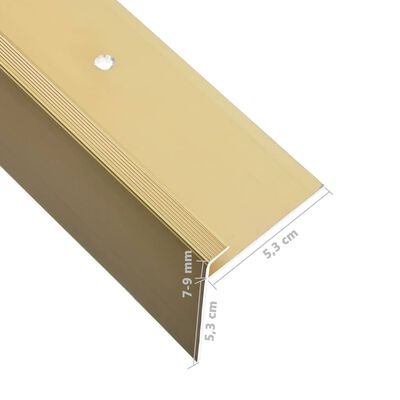 vidaXL F-formade halkskydd för trapp 15 st aluminium 90 cm guld