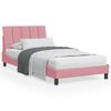 vidaXL Bed with Mattress "Hanko" Pink 100x200 cm Velvet
