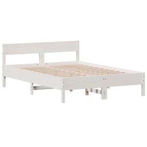vidaXL S&auml;ngram utan madrass vit 160x200 cm massiv furu
