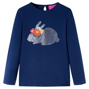 vidaXL T-shirt med l&aring;nga &auml;rmar f&ouml;r barn marinbl&aring; 104