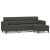 vidaXL 3-sitssoffa med fotpall m&ouml;rkgr&aring; 210 cm mikrofibertyg
