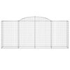 vidaXL Gabioner bågformade 17 st 300x50x120/140 cm galvaniserat järn