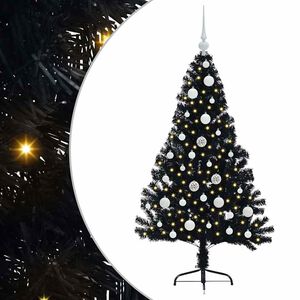 vidaXL Konstgjord F&ouml;rbelyst Julgran Svart 120 cm PVC