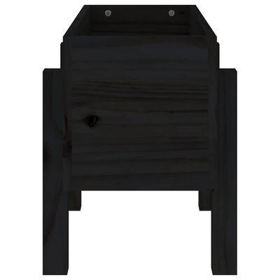 vidaXL Odlingslåda 62x30x38 cm svart massiv furu