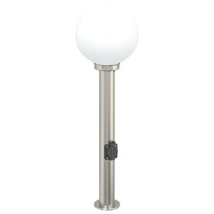 vidaXL Pollare med uttag 80 cm rostfritt st&aring;l IP44