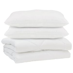 vidaXL Dunt&auml;cke med kudde 3 pcs Vit Mikrofiber