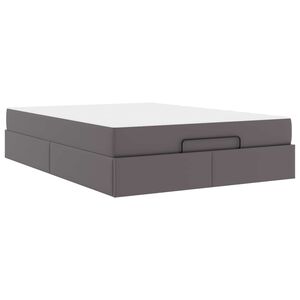 vidaXL S&auml;ngram med madrass med madrass 2 pcs Gr&aring; PVC