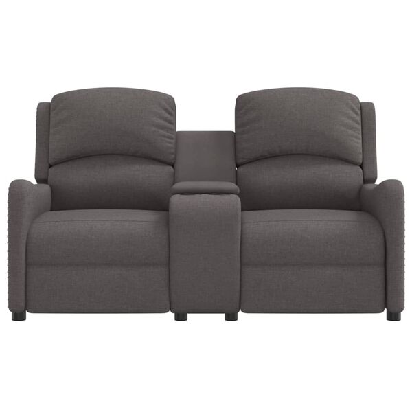 vidaXL Massagefåtölj med kopphållare 2-sits mörkgrå tyg
