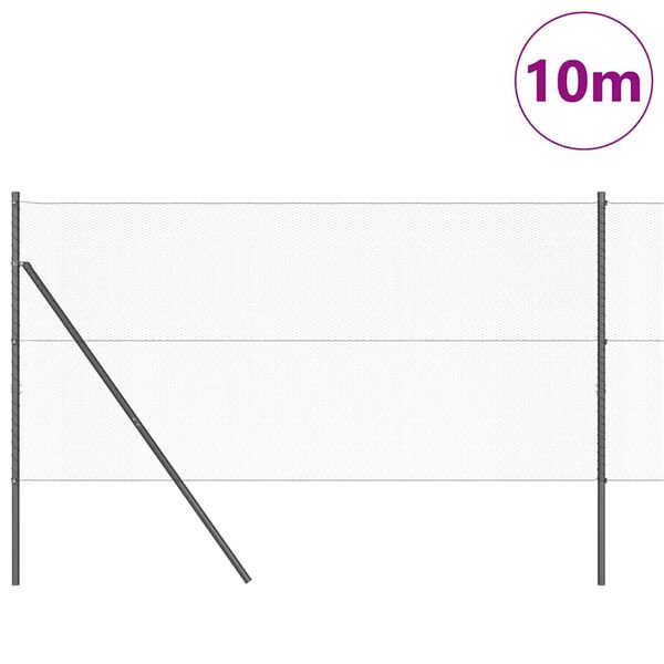 vidaXL St&auml;ngselstolpe Gr&aring; 10 x 1,2 m (13 mm n&auml;t) St&aring;l och PVC