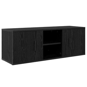 vidaXL TV-sk&aring;p 100 x 31,5 x 35 cm Svart Ek Konstruerat tr&auml;