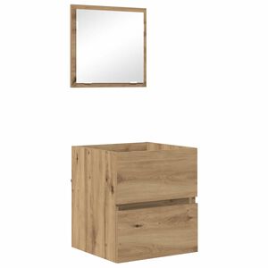 vidaXL Badrumssk&aring;p Artisan Ek 41 x 38,5 x 45 cm Konstruerat tr&auml;