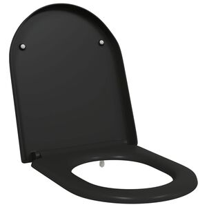 vidaXL Toalettstol Svart 49 x 36 x 4 cm Duroplast