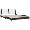 vidaXL Bed Frame with LED without Mattress "Zadar" Black and White 160x200 cm