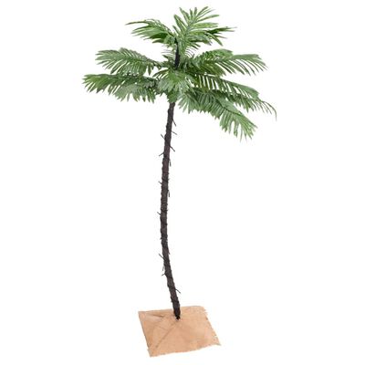 vidaXL Palmträd med LED varmvit 88 LEDs 150 cm