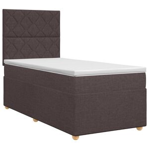 vidaXL Kontinentals&auml;ng med madrass M&ouml;rkbrun 80 x 200 cm Tyg