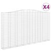 vidaXL Gabioner b&aring;gformade 4 st 400x30x220/240 cm galvaniserat j&auml;rn