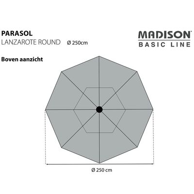 Madison Parasoll Lanzarote 250 cm rund aquablå