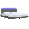 vidaXL Bed Frame with LED without Mattress Dark Grey 200x200 cm Fabric