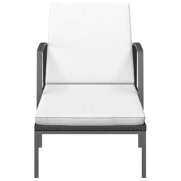 vidaXL Solsängar 2 st med bord konstrotting svart