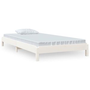 vidaXL Stapelbar s&auml;ng vit 90x190 cm massivt furutr&auml;