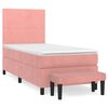 vidaXL Rams&auml;ng med madrass rosa 90x190 cm sammet