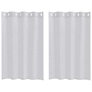 vidaXL Voile Gardin 2 st Ljusgr&aring; 140 x 140 cm Polyester