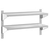 vidaXL V&auml;gghyllor 2 niv&aring;er 100x30x60 cm silver rostfritt st&aring;l