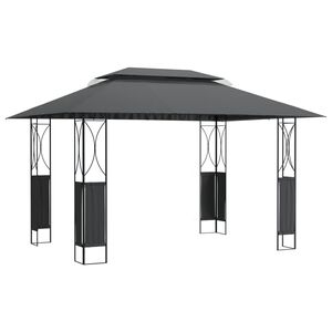 vidaXL Paviljong med tak antracit 400x300x270 cm st&aring;l