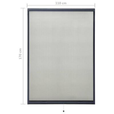 vidaXL Insektsnät för fönster antracit 110x170 cm