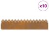 vidaXL Gräskanter 10 pcs Rostig 103 x 0,05 x 22 cm Väderbeständig stål