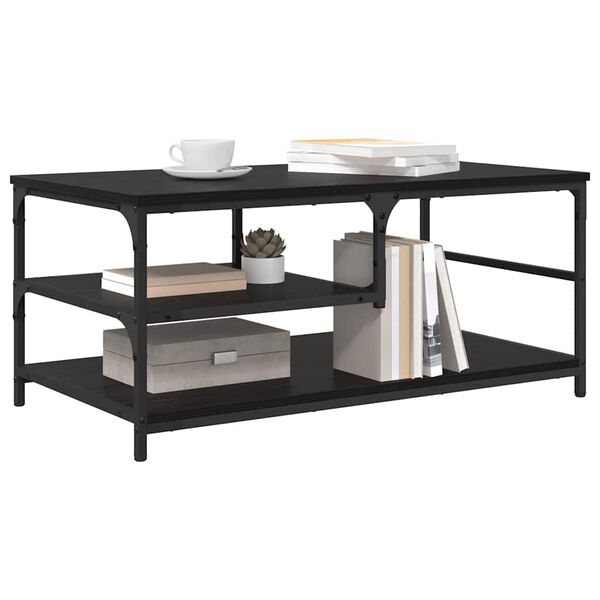 vidaXL Kaffeebord Svart Ek 90 x 49 x 40 cm Konstruerat trä