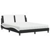 vidaXL Bed with Mattress "Zadar" Black and White 160x200 cm Faux Leather