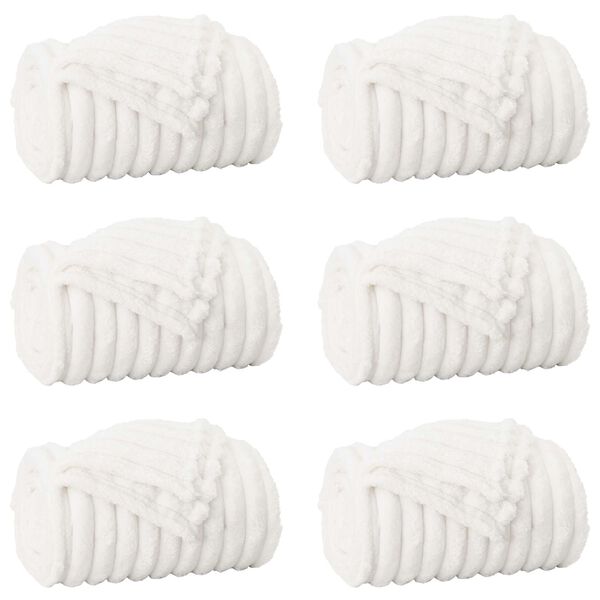 vidaXL Filtar 6 pcs Vit 200 x 150 cm Fleece