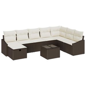 vidaXL Soffset med kudde 9 pcs konstrotting