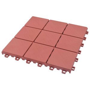 vidaXL Terrassplattor 10 st R&ouml;d 30,5 x 30,5 x 2,2 cm Polypropylen
